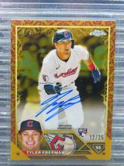 Tyler Freeman [Rose Gold] #CGA-TF Baseball Cards 2023 Topps Gilded Collection Chrome Gold Etch Autographs Prices