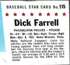 Dick Farrell [Hand Cut] Baseball Cards 1961 Post Cereal Prices