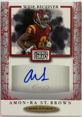 Amon Ra St. Brown [Red] #A118 Football Cards 2021 Sage Premier Draft Autographs Prices