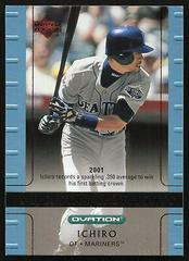 Ichiro #92 Baseball Cards 2002 Upper Deck Ovation Prices