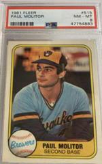 Paul Molitor #515 Baseball Cards 1981 Fleer Prices