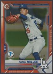 Bobby Miller [Orange Foil] #BFE-75 Baseball Cards 2021 Bowman 1st Edition Prices
