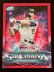 Christian Yelich [Red Flare] #SN-14 Baseball Cards 2022 Topps Cosmic Chrome Supernova Prices