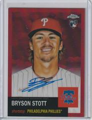 Bryson Stott [Red] #CPA-BS Baseball Cards 2022 Topps Chrome Platinum Anniversary Autographs Prices