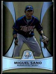 Miguel Sano [Gold Refractor Thick Stock] Baseball Cards 2010 Bowman Platinum Prospects Prices