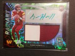 Sam Howell [Neon Green] #RAD-SHO Football Cards 2022 Panini Spectra Radiant Rookie Patch Signatures Prices