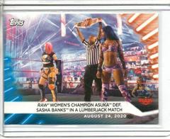 Sasha Banks def. Asuka [Blue] Wrestling Cards 2021 Topps WWE Women's Division Prices