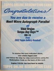 Vidal Brujan Baseball Cards 2022 Topps Gallery Next Wave Autographs Prices