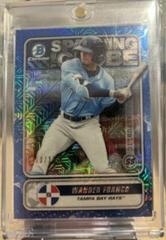 Wander Franco [Blue Refractor Mega Box Mojo] Baseball Cards 2020 Bowman Chrome Spanning the Globe Prices