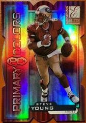 Steve Young [Red Die Cut] #21 Football Cards 1999 Panini Donruss Elite Primary Colors Prices