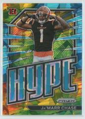 Ja'Marr Chase [Blue Ice] Football Cards 2022 Panini Prizm Hype Prices