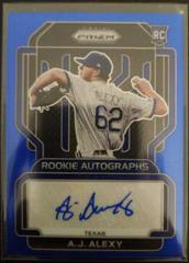 A. J. Alexy [Blue Prizm] #RA-AJ Baseball Cards 2022 Panini Prizm Rookie Autographs Prices