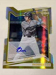 Brenner Cox [Status Die Cut Gold Signature] #111 Baseball Cards 2022 Panini Elite Extra Edition Prices