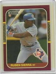 Ruben Sierra #172 Baseball Cards 1987 Donruss Opening Day Prices