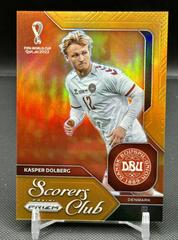 Kasper Dolberg [Orange] Soccer Cards 2022 Panini Prizm World Cup Scorers Club Prices
