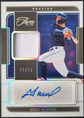 Jose Altuve [Silver] Baseball Cards 2022 Panini Three and Two Autograph Jerseys Prices