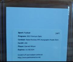 Garrett Wilson [Autograph Purple Stars] #TR-8 Football Cards 2022 Panini Donruss Optic The Rookies Prices