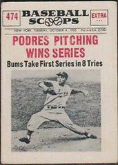 Podres Pitching [Wins Series] #474 Baseball Cards 1961 NU Card Scoops Prices
