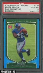 Andre Brown [Blue Refractor] #134 Football Cards 2009 Bowman Chrome Prices