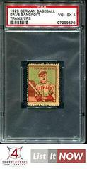 Dave Bancroft Baseball Cards 1923 German Baseball Transfers Prices