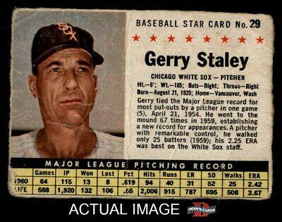 Gerry Staley [Hand Cut] #29 Baseball Cards 1961 Post Cereal