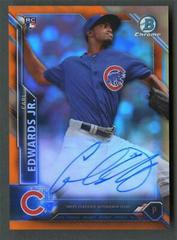 Carl Edwards Jr. [Orange Refractor] #CRA-CE Baseball Cards 2016 Bowman Chrome Rookie Autographs Prices
