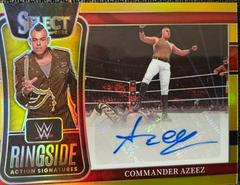 Commander Azeez [Gold Prizm] Wrestling Cards 2022 Panini Select WWE Ringside Action Signatures Prices