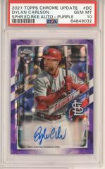 Dylan Carlson [Purple] #RA-DC Baseball Cards 2021 Topps Chrome Update Sapphire Rookie Autographs Prices