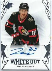 Jake Sanderson #WOR-SA Hockey Cards 2022 SPx White Out Rookie Autographs Prices