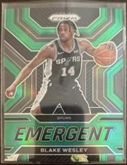 Blake Wesley [Green] #30 Basketball Cards 2022 Panini Prizm Emergent Prices
