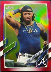 Ronald Acuna Jr. [SP Red Refractor] Baseball Cards 2021 Topps Chrome Prices