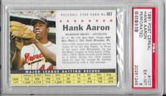 Hank Aaron [Perforated] #107 Baseball Cards 1961 Post Cereal Prices