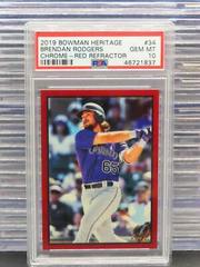 Brendan Rodgers [Chrome Red Refractor] Baseball Cards 2019 Bowman Heritage Prices