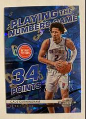 Cade Cunningham [Blue Ice] Basketball Cards 2021 Panini Contenders Optic Playing the Numbers Game Prices