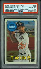 Byron Buxton [Red Ink] #BB Baseball Cards 2018 Topps Heritage Real One Autographs Prices