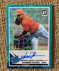 Framber Valdez [Teal Velocity] #FV Baseball Cards 2019 Panini Donruss Optic Rated Rookie Signatures Prices