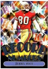 Jerry Rice [Gold] #RN8 Football Cards 1999 Topps Record Numbers Prices