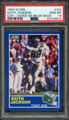 Keith Jackson [Correct Listed As 88 on Card Back] #293 Football Cards 1989 Panini Score Prices