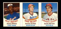 Dwight Evans, Roger Metzger, Willie Montanez [Hand Cut Panel] Baseball Cards 1977 Hostess Prices