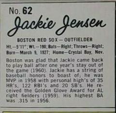 Jackie Jensen [Hand Cut] #62 Baseball Cards 1962 Jell O Prices