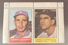 Sandy Koufax [Camilo Pascual] Baseball Cards 1964 Bazooka Stamps Prices