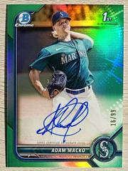 Adam Macko [Green Refractor] #CPA-AM Baseball Cards 2022 Bowman Chrome Prospect Autographs Prices