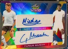 Nico Gonzalez , Yunus Musah [Gray] Soccer Cards 2022 Leaf Vivid Dual Autographs Prices