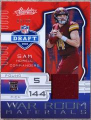 Sam Howell Football Cards 2022 Panini Absolute War Room Materials Prices