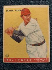 Mark Koenig #39 Baseball Cards 1933 Goudey Prices