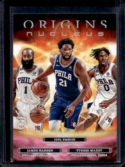 Joel Embiid, James Harden, Tyrese Maxey [Pink] #3 Basketball Cards 2022 Panini Origins Nucleus Prices