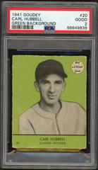 Carl Hubbell [Green Background] #20 Baseball Cards 1941 Goudey Prices