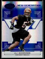 A.J. Nicholson [Mirror Blue] #163 Football Cards 2006 Leaf Certified Materials Prices