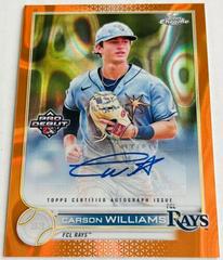 Carson Williams [Autograph Orange Lava Refractor] #PDC-54 Baseball Cards 2022 Topps Pro Debut Chrome Prices