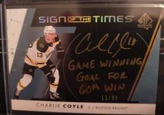 Charlie Coyle [Black] Hockey Cards 2022 SP Authentic Sign of the Times Prices